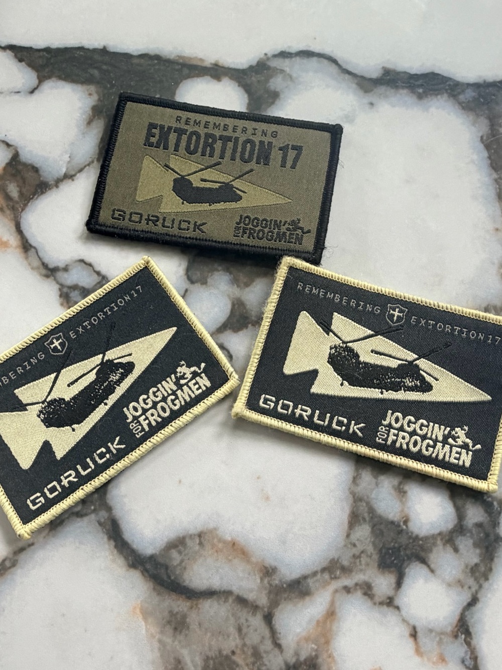 GORUCK Extortion 17 Joggin' for Frogmen Morale Patches